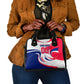 Personalized Haiti Football Champions Shoulder Handbag Roaring Lion Soccer Mascot With Haiti Trophy Flag