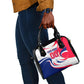 Personalized Haiti Football Champions Shoulder Handbag Roaring Lion Soccer Mascot With Haiti Trophy Flag