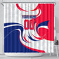 Personalized Haiti Football Champions Shower Curtain Roaring Lion Soccer Mascot With Haiti Trophy Flag