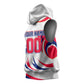 Personalized Haiti Football Champions Sleeveless Hoodie Roaring Lion Soccer Mascot With Haiti Trophy Flag