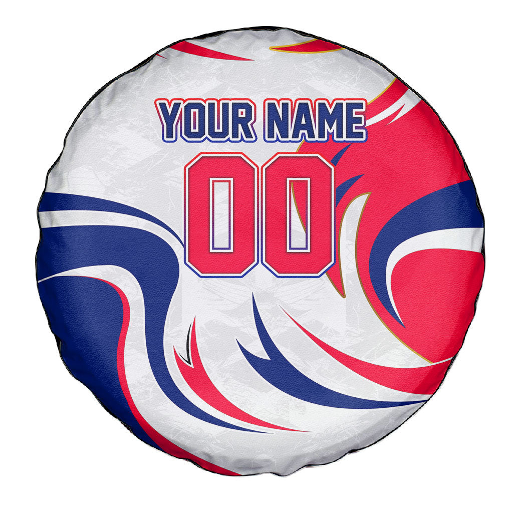 Personalized Haiti Football Champions Spare Tire Cover Roaring Lion Soccer Mascot With Haiti Trophy Flag