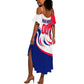 Personalized Haiti Football Champions Summer Maxi Dress Roaring Lion Soccer Mascot With Haiti Trophy Flag