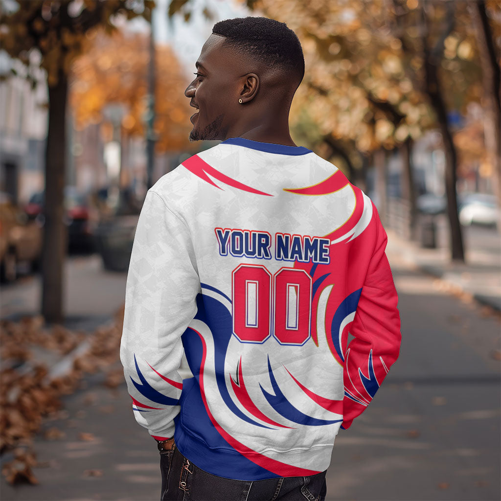 Personalized Haiti Football Champions Sweatshirt Roaring Lion Soccer Mascot With Haiti Trophy Flag