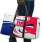 Personalized Haiti Football Champions Travel Bag Roaring Lion Soccer Mascot With Haiti Trophy Flag