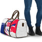 Personalized Haiti Football Champions Travel Bag Roaring Lion Soccer Mascot With Haiti Trophy Flag