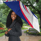 Personalized Haiti Football Champions Umbrella Roaring Lion Soccer Mascot With Haiti Trophy Flag