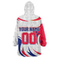 Personalized Haiti Football Champions Wearable Blanket Hoodie Roaring Lion Soccer Mascot With Haiti Trophy Flag