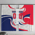 Personalized Haiti Football Champions Window Curtain Roaring Lion Soccer Mascot With Haiti Trophy Flag