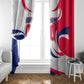Personalized Haiti Football Champions Window Curtain Roaring Lion Soccer Mascot With Haiti Trophy Flag
