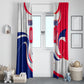 Personalized Haiti Football Champions Window Curtain Roaring Lion Soccer Mascot With Haiti Trophy Flag