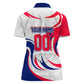Personalized Haiti Football Champions Women Polo Shirt Roaring Lion Soccer Mascot With Haiti Trophy Flag