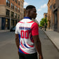 Personalized Haiti Football Champions Zipper Polo Shirt Roaring Lion Soccer Mascot With Haiti Trophy Flag