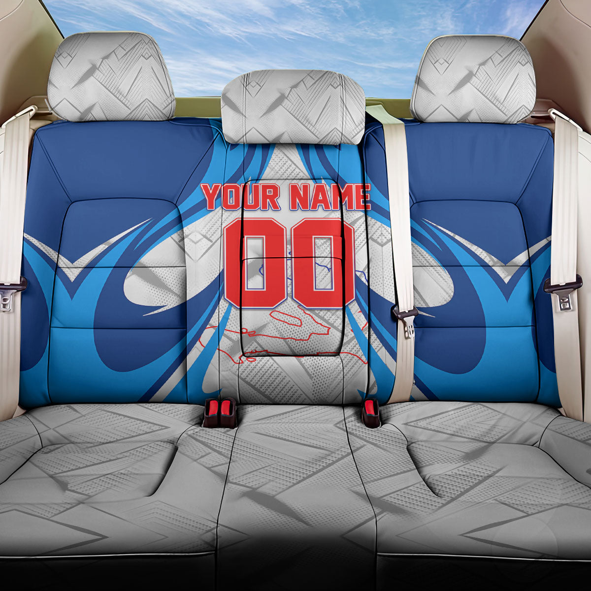 Personalized Haiti Football Champions Back Car Seat Cover World Soccer Winning Trophy 2026