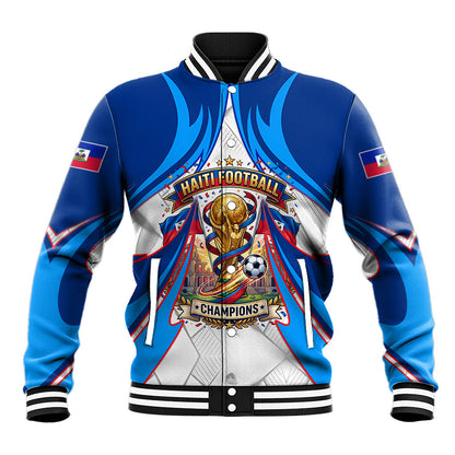 Personalized Haiti Football Champions Baseball Jacket World Soccer Winning Trophy 2026