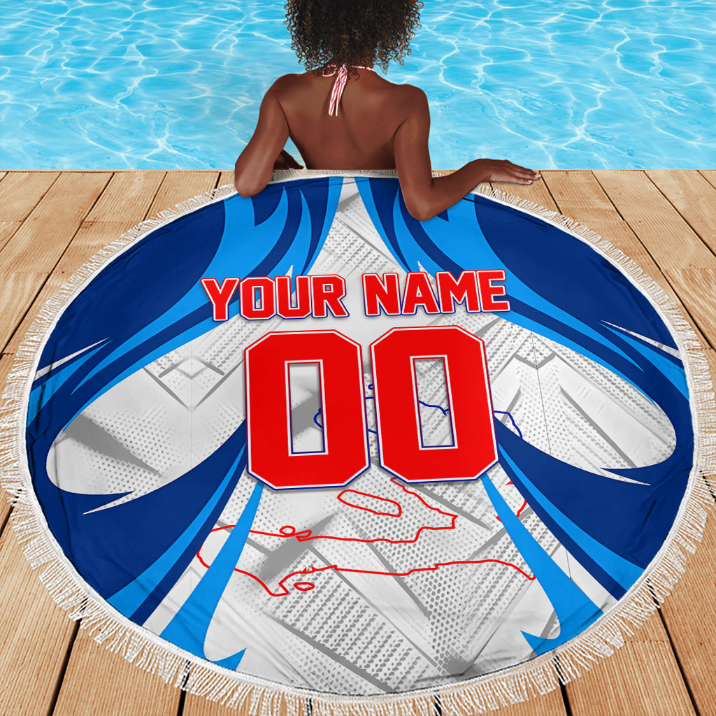 Personalized Haiti Football Champions Beach Blanket World Soccer Winning Trophy 2026