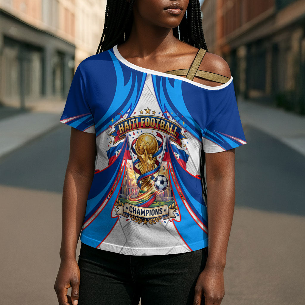 Personalized Haiti Football Champions Cross Shoulder Shirt World Soccer Winning Trophy 2026