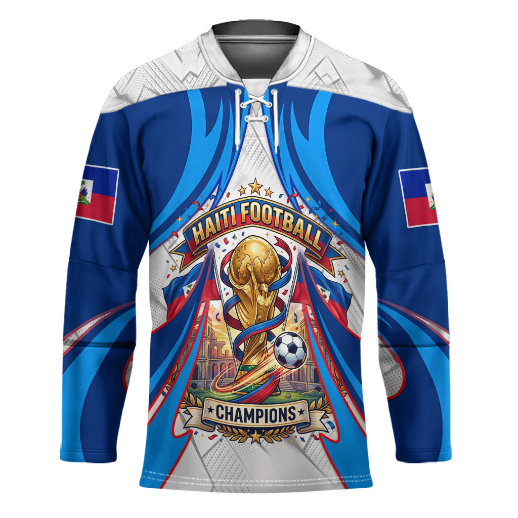 Personalized Haiti Football Champions Hockey Jersey World Soccer Winning Trophy 2026