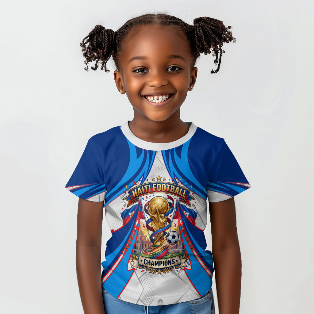 Personalized Haiti Football Champions Kid T shirt World Soccer Winning Trophy 2026