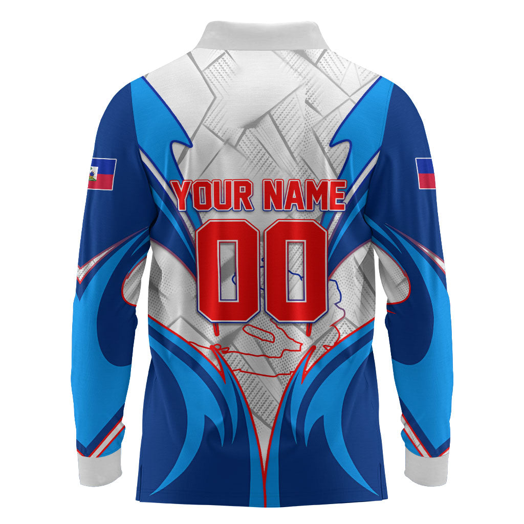 Personalized Haiti Football Champions Long Sleeve Polo Shirt World Soccer Winning Trophy 2026
