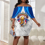 Personalized Haiti Football Champions Off Shoulder Short Dress World Soccer Winning Trophy 2026