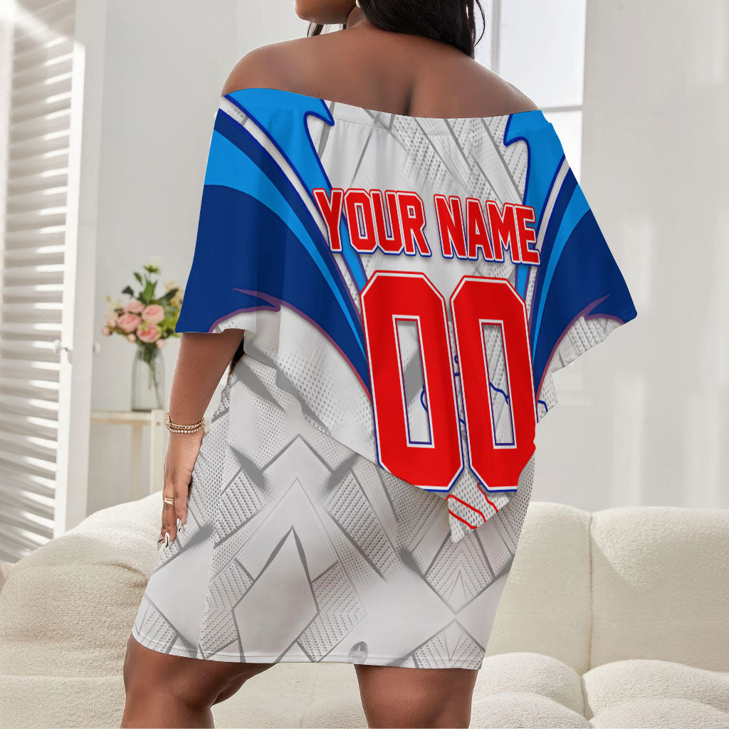 Personalized Haiti Football Champions Off Shoulder Short Dress World Soccer Winning Trophy 2026