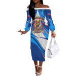 Personalized Haiti Football Champions Off The Shoulder Long Sleeve Dress World Soccer Winning Trophy 2026
