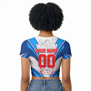 Personalized Haiti Football Champions Raglan Cropped T shirt World Soccer Winning Trophy 2026