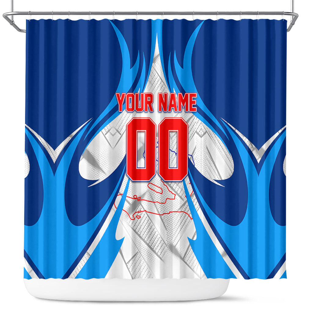 Personalized Haiti Football Champions Shower Curtain World Soccer Winning Trophy 2026