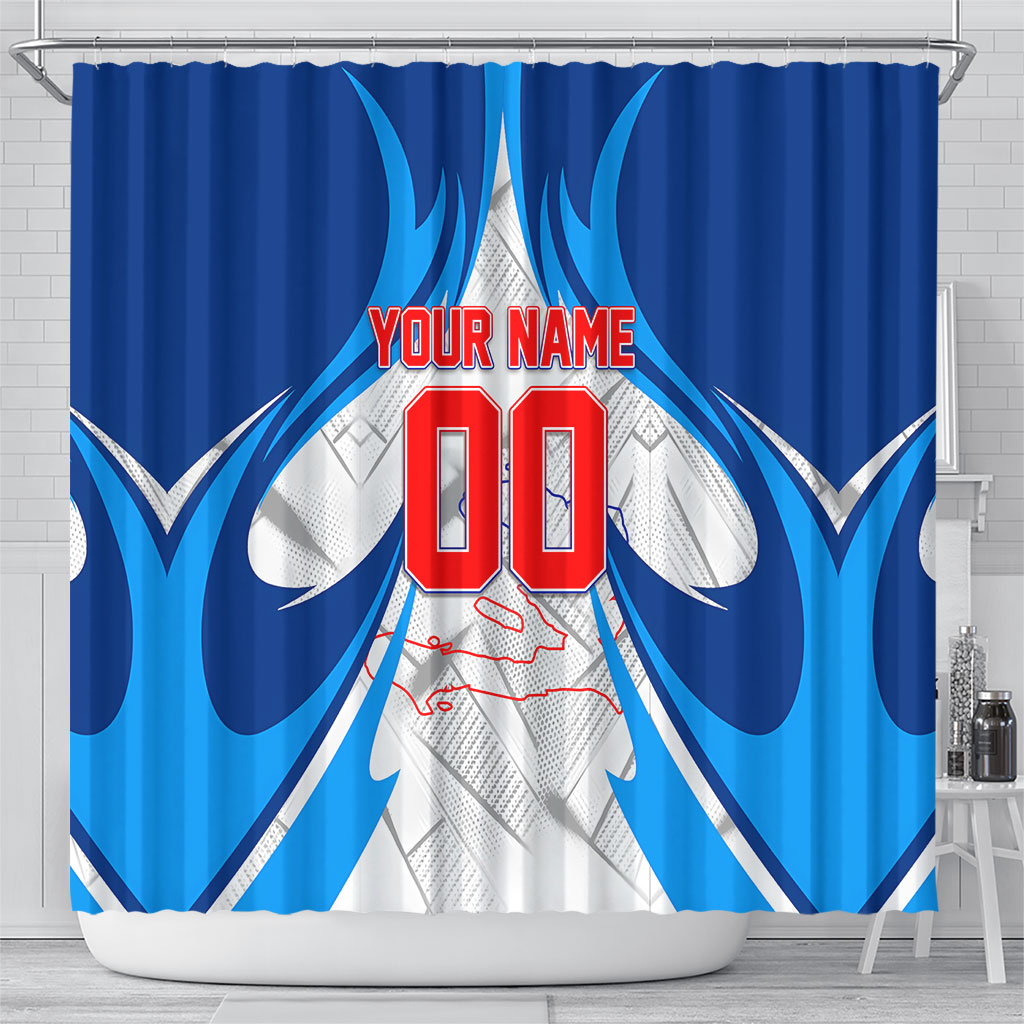 Personalized Haiti Football Champions Shower Curtain World Soccer Winning Trophy 2026