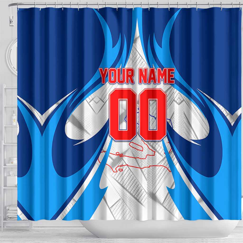 Personalized Haiti Football Champions Shower Curtain World Soccer Winning Trophy 2026