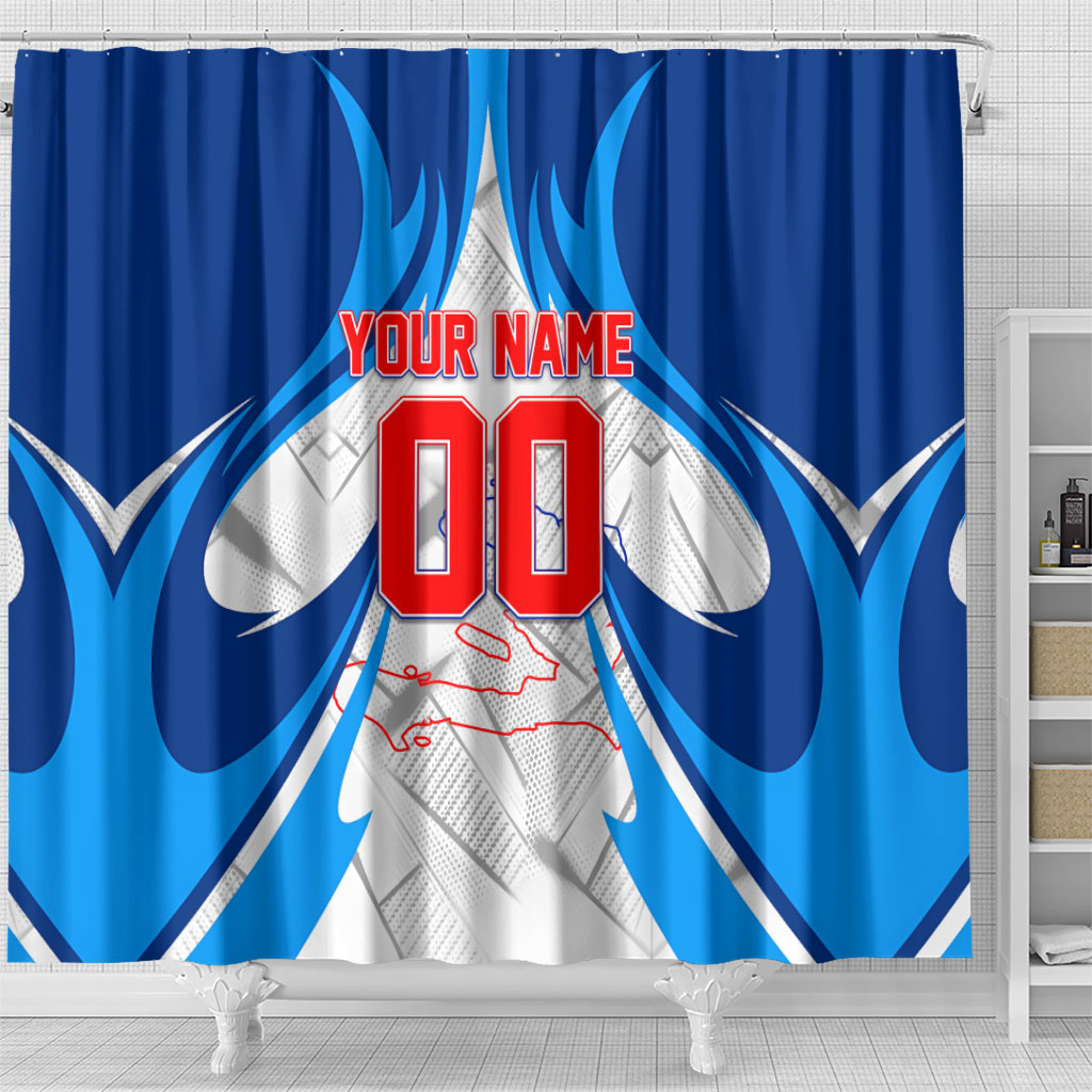 Personalized Haiti Football Champions Shower Curtain World Soccer Winning Trophy 2026