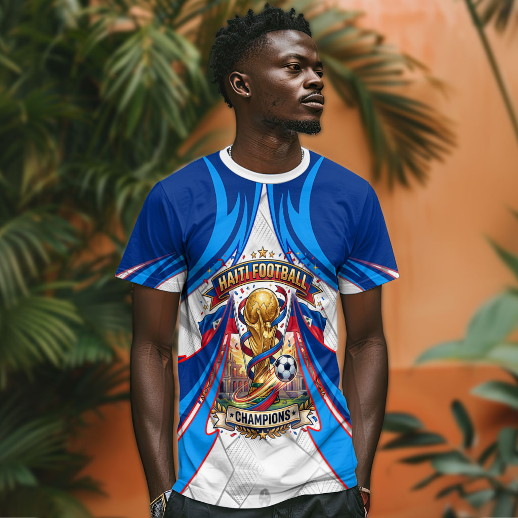 Personalized Haiti Football Champions T shirt World Soccer Winning Trophy 2026