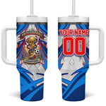 Personalized Haiti Football Champions Tumbler With Handle World Soccer Winning Trophy 2026