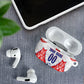 Custom Haiti Football Champions AirPods Case Haitian Soccer Fan - Tanbou Drums Tropical Flowers