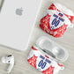 Custom Haiti Football Champions AirPods Case Haitian Soccer Fan - Tanbou Drums Tropical Flowers