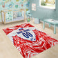Custom Haiti Football Champions Area Rug Haitian Soccer Fan - Tanbou Drums Tropical Flowers