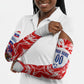 Custom Haiti Football Champions Arm Sleeves Haitian Soccer Fan - Tanbou Drums Tropical Flowers