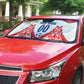Custom Haiti Football Champions Auto Sun Shade Haitian Soccer Fan - Tanbou Drums Tropical Flowers