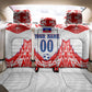 Custom Haiti Football Champions Back Car Seat Cover Haitian Soccer Fan - Tanbou Drums Tropical Flowers