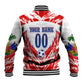 Custom Haiti Football Champions Baseball Jacket Haitian Soccer Fan - Tanbou Drums Tropical Flowers