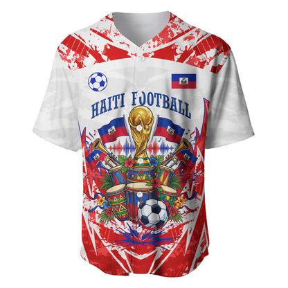 Custom Haiti Football Champions Baseball Jersey Haitian Soccer Fan - Tanbou Drums Tropical Flowers