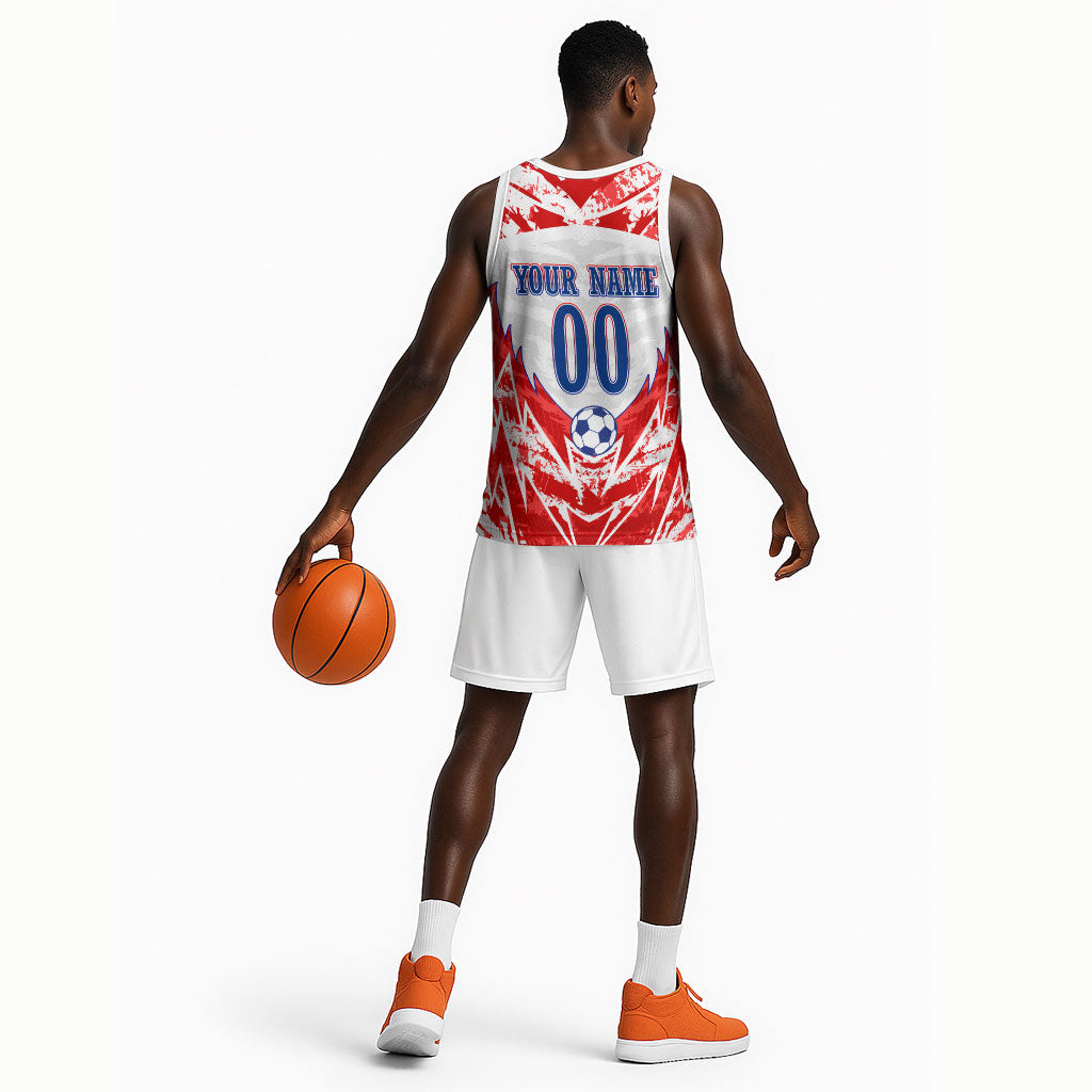 Custom Haiti Football Champions Basketball Jersey Haitian Soccer Fan - Tanbou Drums Tropical Flowers