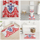 Custom Haiti Football Champions Bathroom Set Haitian Soccer Fan - Tanbou Drums Tropical Flowers