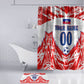 Custom Haiti Football Champions Bathroom Set Haitian Soccer Fan - Tanbou Drums Tropical Flowers