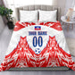 Custom Haiti Football Champions Bedding Set Haitian Soccer Fan - Tanbou Drums Tropical Flowers