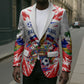Custom Haiti Football Champions Blazer Haitian Soccer Fan - Tanbou Drums Tropical Flowers