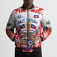 Custom Haiti Football Champions Bomber Puffer Jacket Haitian Soccer Fan - Tanbou Drums Tropical Flowers