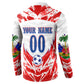 Custom Haiti Football Champions Button Sweatshirt Haitian Soccer Fan - Tanbou Drums Tropical Flowers