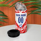 Custom Haiti Football Champions 4 in 1 Can Cooler Tumbler Haitian Soccer Fan - Tanbou Drums Tropical Flowers