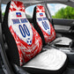 Custom Haiti Football Champions Car Seat Cover Haitian Soccer Fan - Tanbou Drums Tropical Flowers